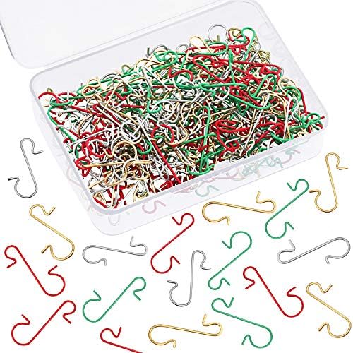 Tatuo Xmas Ornament Hooks Metal Wire Hooks Ornament Hangers with Storage Box for Christmas Tree Decoration(201, Gold, Silver, Red and Green) by Tatuo