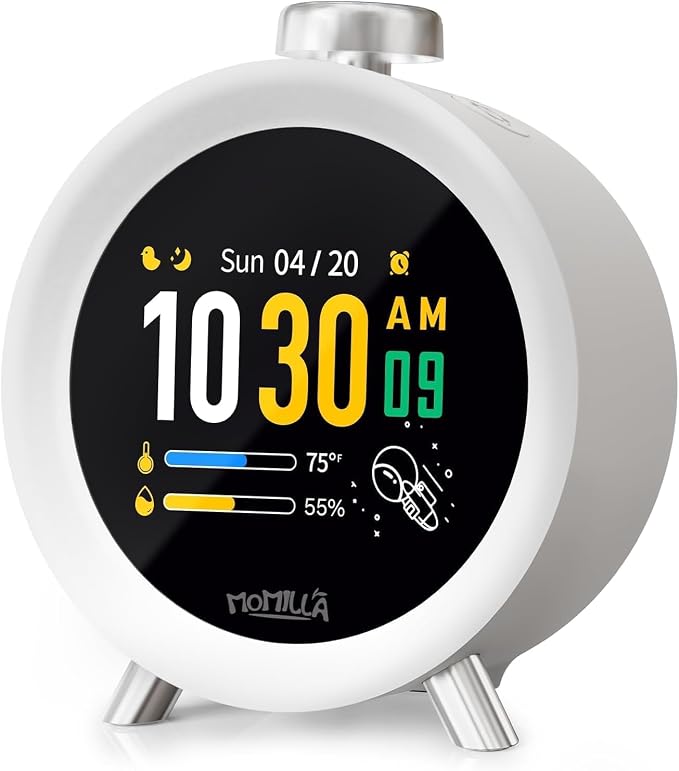 MOMILLA Alarm Clocks for Bedrooms, 2.8" Color Display, 4 Alarms Easy to Set by MOMILLA