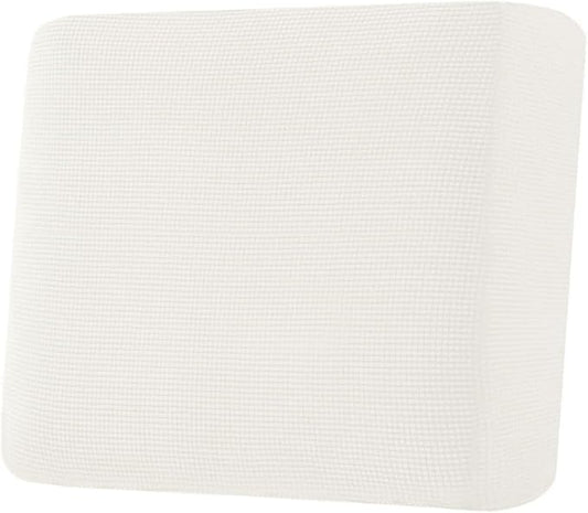 H.VERSAILTEX Super Stretch Individual Seat Cushion Covers Armchair Sofa Covers Couch Cushion Covers Slipcover Sets Thick Jacquard Textured Twill Fabric (1 Piece Chair Cushion Cover, Porcelain White)