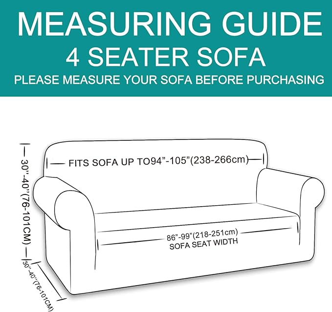 U-NICE HOME 4 Seater Stretch Couch Cover Sofa Cover Washable Sofa Slipcover Furniture Protector for 3 Cushion Couch Sofa Pet Friendly, Brown