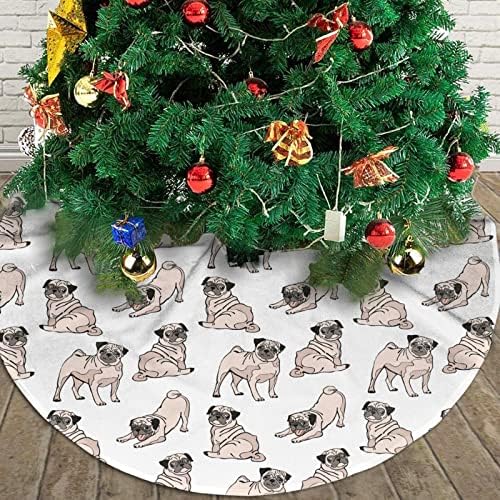 Pugs Dog Tree Skirt Christmas Tree Ornaments Tree Skirt for Christmas Decoration 36" - Image 3