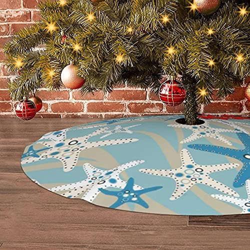 Christmas Tree Skirt 48 Inch Starfish Holiday Decorations for Festive Party Indoor Outdoor Xmas Ornaments - Image 6