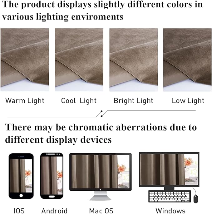 StangH 84 inches Long Velvet Curtains - Taupe Solid Drapes Light Dimming Energy Efficient for Bedroom Rustic Decor Door Curtains for Study/Kitchen, W62 x L84, Set of 2