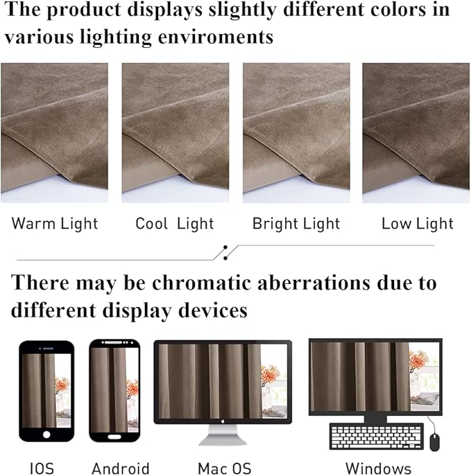 StangH Velvet Curtains 90 inches Long Taupe - Light Blocking Bedroom Drapes Privacy Protection, Heavy Grommet Window Treatment Farmhouse Decor for Living Room, W42 x L90, 2 Panels