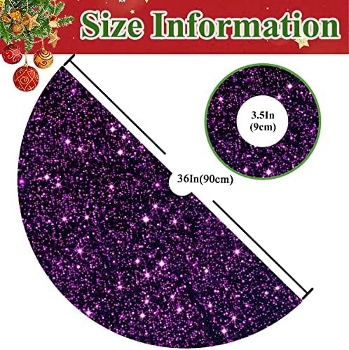 MODFUNS Purple Christmas Tree Skirt 36 Inch Sequin Xmas Tree Skirt Halloween Christmas Tree Skirt Sequins Tree Carpet Halloween Ornament Xmas Tree Skirt Mat Glitter Tree Skirts for Party - Image 4