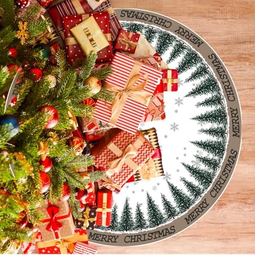 Christmas Christmas Tree Skirt 36 Inch, Snowflake Winter Holiday Tree Mat Decoration by Themoxia