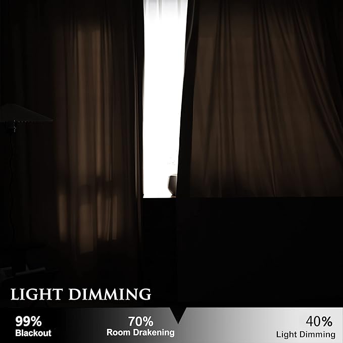 StangH 2 Panels Velvet Curtains Taupe Farmhouse Decor 96 inches Long, Super Soft Window Drapes Heat & Cold Blocking for Nursery Light Blocking for Kid Bedroom, W62 x L96