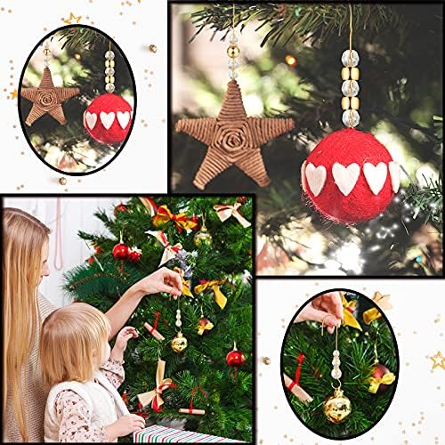 Moxweyeni 35 Pieces Christmas Ornament Hooks Acrylic Gold Wire Ornament Hangers Decorative Crystal Wire Hook Christmas Decor Christmas Tree Decorations Hooks for Home Decor, 5 Styles - Image 5