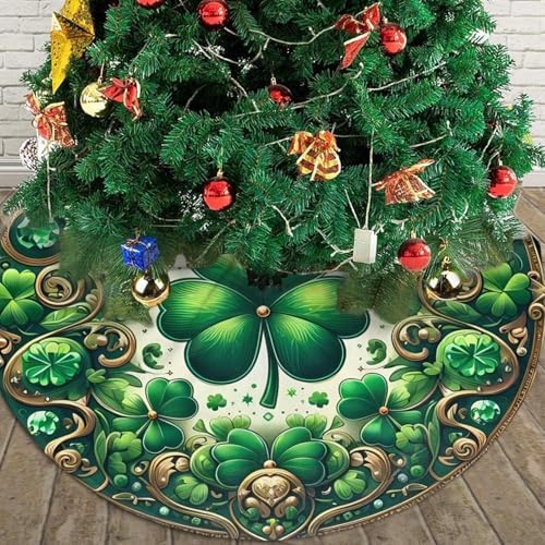 St. Patrick's Day Tree Skirt Christmas Tree Ornaments Tree Skirt for Christmas Decoration 30" - Image 3