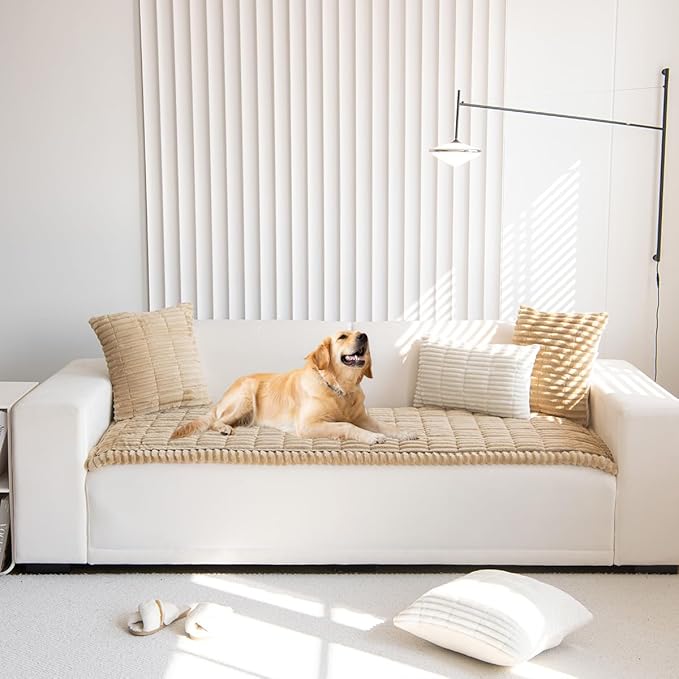 Gumfolk Pet Couch Covers for Sofa Slipcovers Couch Protector for Dogs Washable Cushion Cover, Sofa Pad Blanket Furniture, Brown, 27in*71in