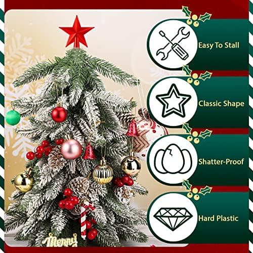 Hanaive Christmas Tree Topper Mini Star Small, Red, 2.36 Inch, Plated - Image 6