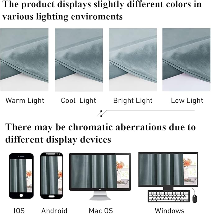 StangH Velvet Curtains 96 inches Long - Elegant Decor Home Office Curtain Panels Privacy Assured & Block Out Sunlight for French Door/Boys Room/Living Room, Stone Blue, W52 x L96, 2 Panels