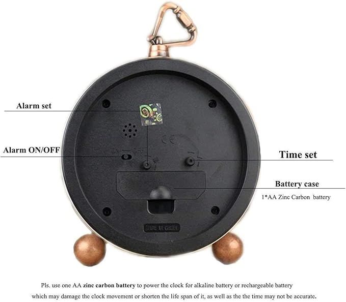 Maxspace 5.2in Desk Clock, Retro Silent Analog Clock Non-Ticking & Battery Operated with Quartz Movement,Clock Decor for Bedroom Living Room - Image 6