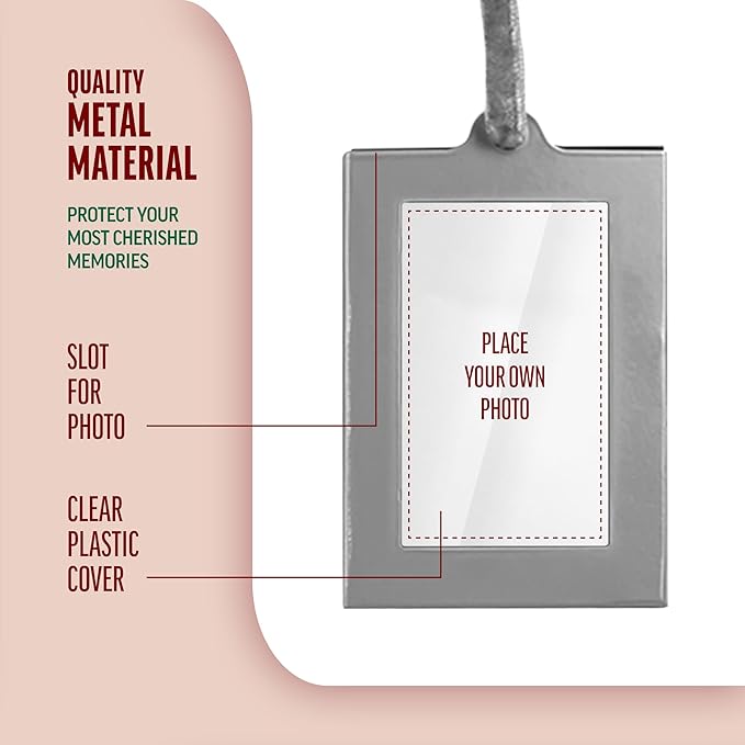 Klikel Picture Frames Ornament - Silver Small Hanging Picture Frames - Photo Ornaments For Tree - Set of 8