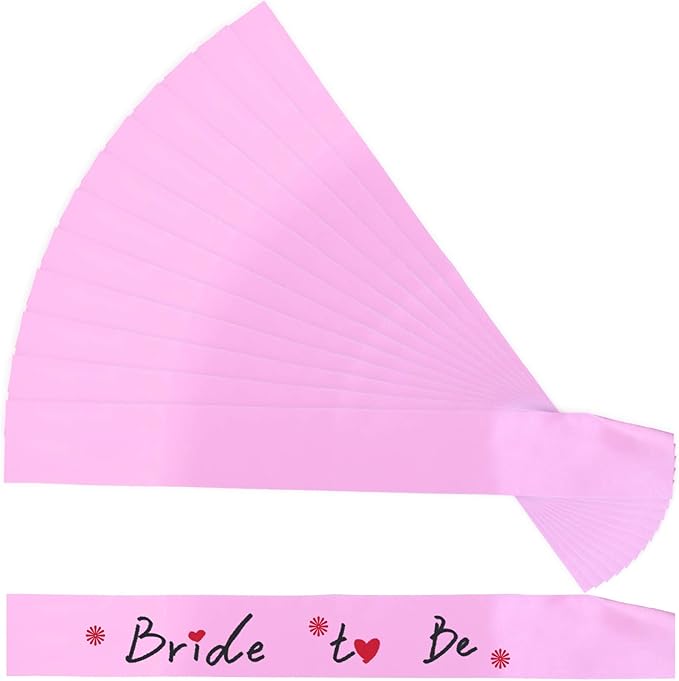 Patelai 12 Pieces Blank Satin Sashes Plain Sashes Party Accessory for Graduation Wedding Party DIY Supplies(Pink)