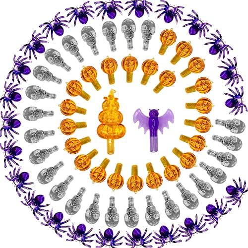 117Pcs Replacement Lights Bulbs/Tree Pegs for Halloween Ceramic Trees Including Skull/Pumpkin Head/Spider & 2Pcs Themed Tree Tops (Including Bat/Triple Pumpkin) by Ayidawedo