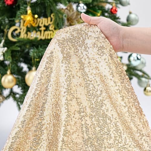B-COOL 36inch Tree Skirt Sequin Trees Mats Christmas Champagne Pencil Tree - Image 5