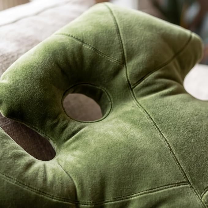 Green Philosophy Co. Monstera Leaf™ Pillow - Mossy Earth - Large Soft Plant-Shaped Plush Cushion for Couch, Bed, or Reading Nook - Cute & Unique Nature-Inspired Decor Throw Pillow
