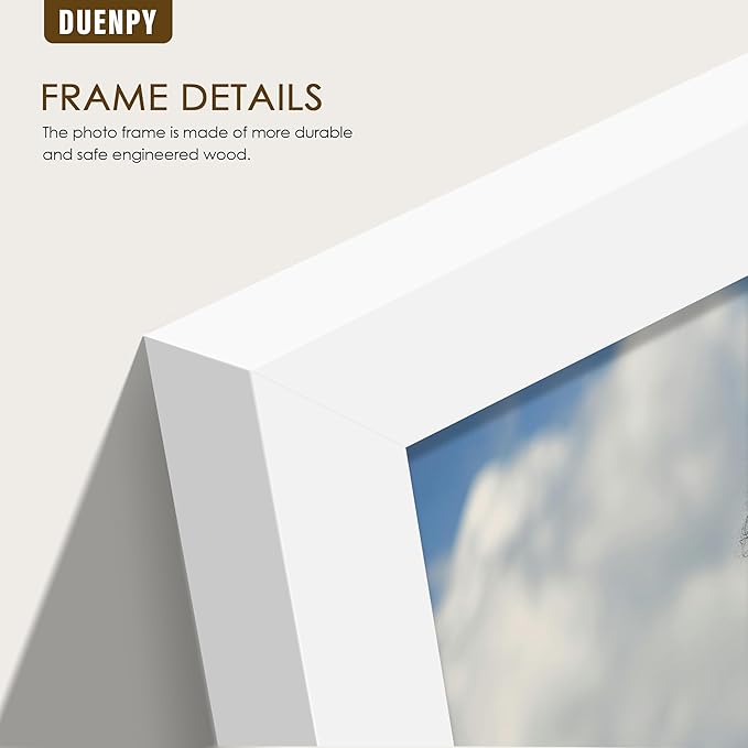 5 Folding 4x6 Picture Frame Horizontal Engineered Wood Accordion Photo Frame with Plexiglass Tabletop Bookshelf Display White