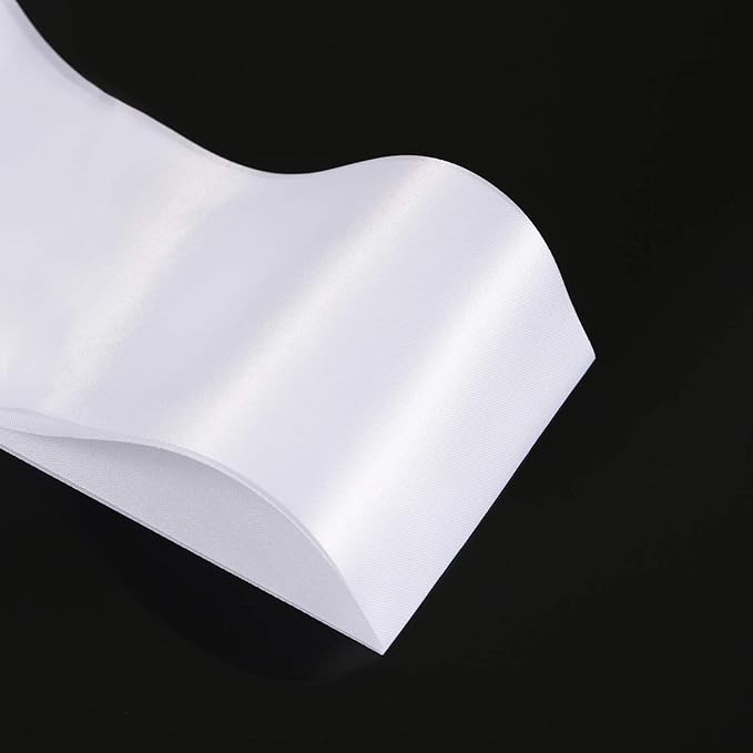 12 Pieces Blank Satin Sashes Plain Sashes Party Accessory for Graduation Wedding Party DIY Supplies(White)