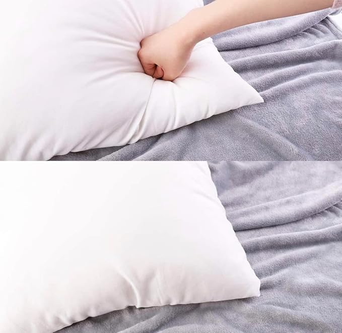 QUBA LINEN 12 x 20 Throw Pillow Insert - Pack of 4 White, Down Alternative Pillow Inserts for Decorative Pillow Covers, Throw Pillows for Bed, Couch Pillows for Living Room (12" x 20" (Pack of 4))