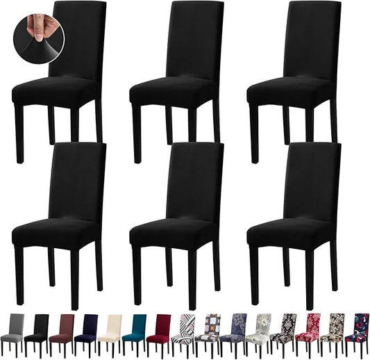 Chair Covers, Stretch Kitchen Dining Room Chair Covers Set of 6, Removable Washable Dining Chair Slipcovers for Home, Hotel, Banque