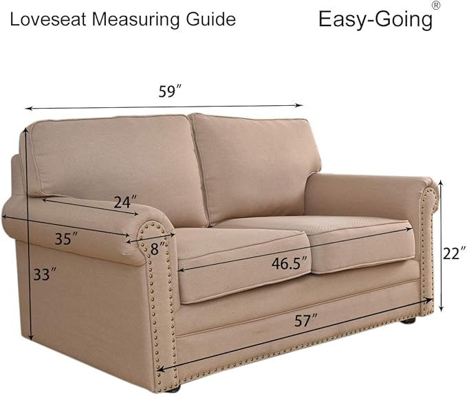 Easy-Going Stretch Loveseat Slipcover 1-Piece Sofa Cover Furniture Protector Couch Soft with Elastic Bottom for Kids Polyester Spandex Jacquard Fabric Small Checks (Loveseat, Chocolate)