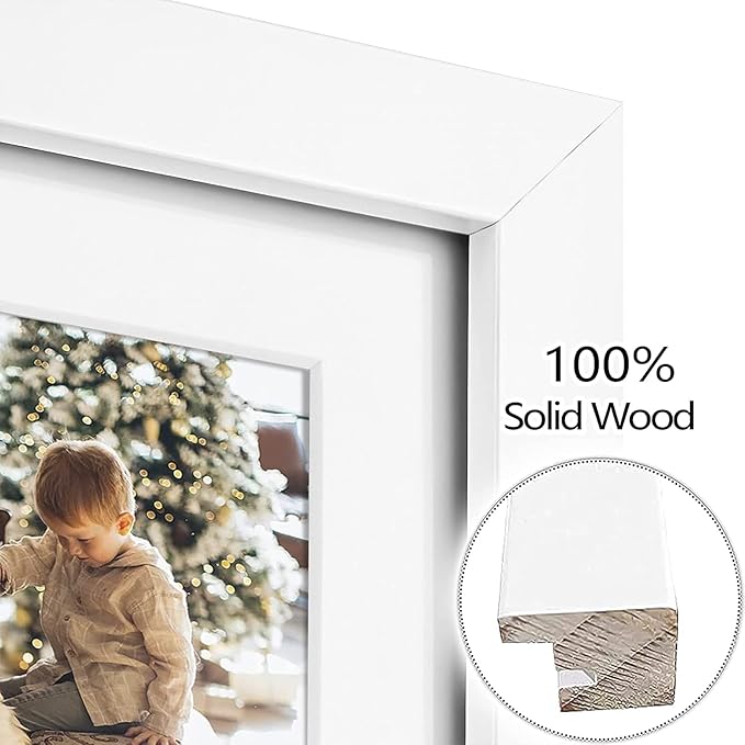 Golden State Art, Set of 10, 13.7x15.7 Matted White Wood 7-Opening for 4x6 Collage Picture Frame
