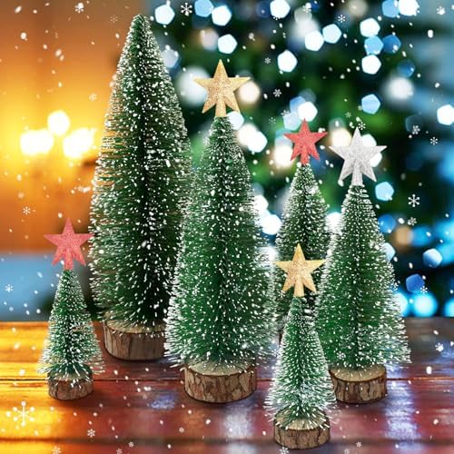 6 Pcs Mini Christmas Tree Topper Star Tree Topper 2.36 Inch Small Glitter Gold Silver Red Star for Christmas Tree Top Holiday Ornaments Decoration - Image 4