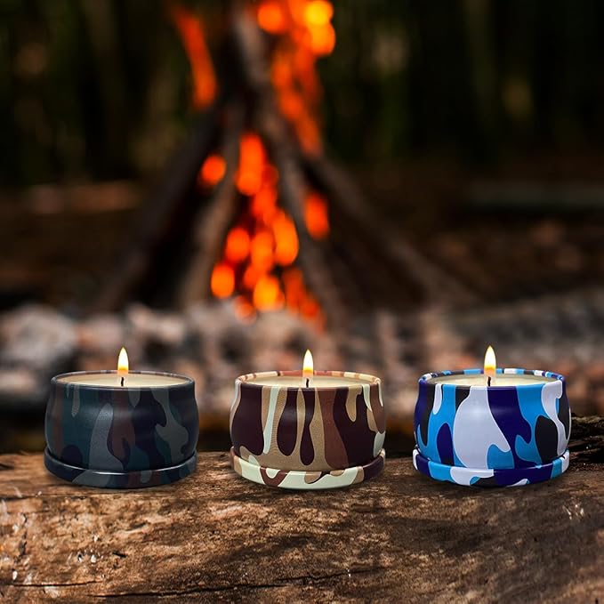 3 Pack Strong Small Citronella Candles Outdoor, 2.5oz, Green, 24 Hours, Repelling Scented Candles 100% Soy, for Patio Decor, Camping Accessories, Outside Table Decor, Baby Shower Prizes