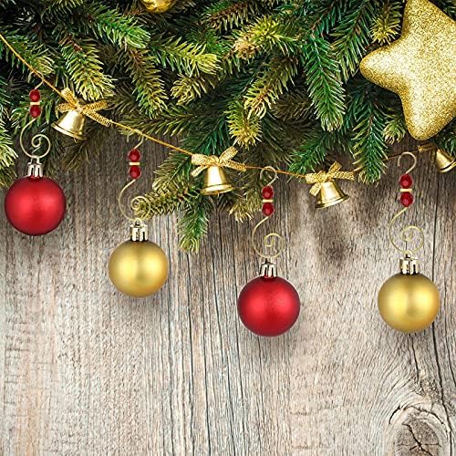 MOROBOR Christmas Ornament Hooks - 30pcs S Shape Metal Hooks with Crystal Bead (Red) - Image 5