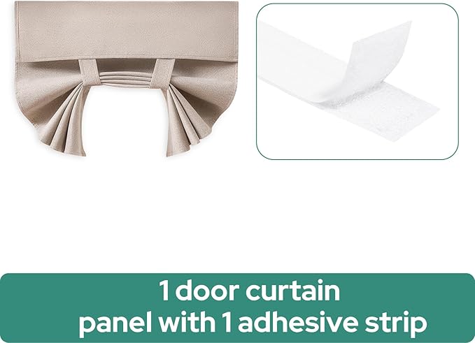 HOMEIDEAS 100% Linen Blackout French Door Curtains, Modern Farmhouse Privacy Door Window Curtains, 26 X 40 Inch Room Darkening Blinds, Shades for Bedroom Decor, 1 Panel, Natural