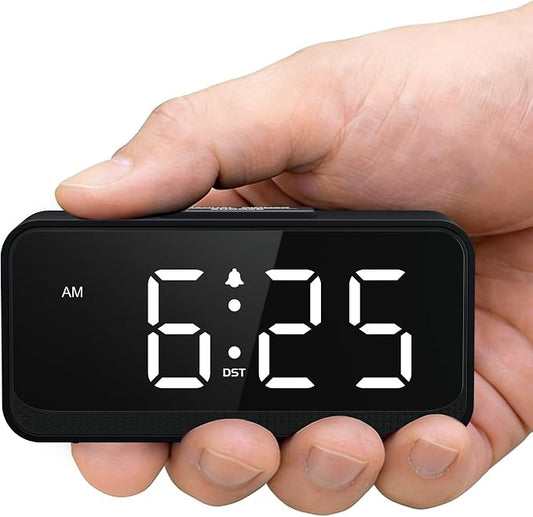 Battery Operated Small Alarm Clock: Compact Cordless Design by SruBambi