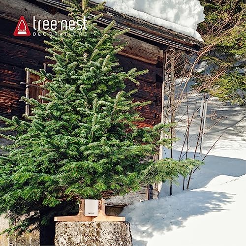 Tree Nest Christmas Tree Stand Base for 7ft Real Tree Sliver Christmas Tree Holder Stable for Xmas Tree Decoration Rustic (White,Medium) - Image 3