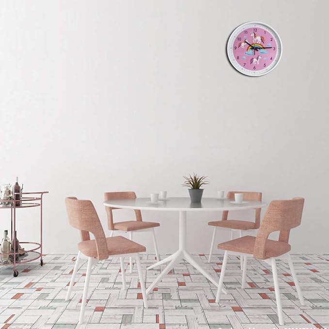Pink Wall Clock,Silent Non Ticking Children's D??cor Quiet Clocks for Kids Room,Office,School,Bedroom,Kitchen,Classroom (12 inch Pink)