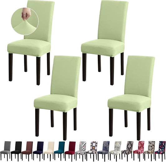 Dining Room Chair Covers - Stretch Kitchen Chair Covers Set of 4, Removable Washable Slipcovers for Home, Hotel, Banquet