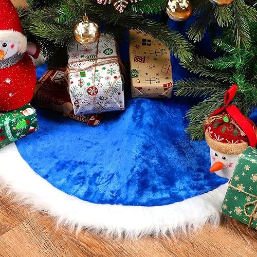 Mudder 19.7 Inch Christmas Tree Skirt,Blue and White by Mudder