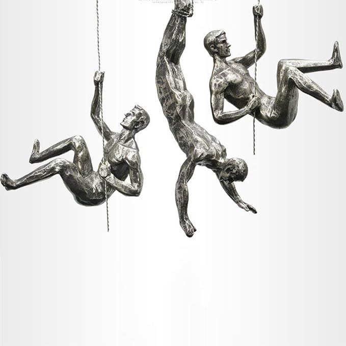 Unbound Resin Climbing Man Wall Sculptures Creative Hand-Finished Sculpture Figurine for Bar/Home/Office Art Decor (Posture Left)