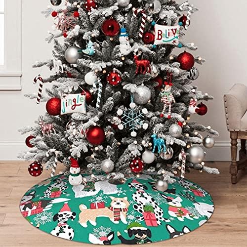 Tree Skirt 36 Inch Whimsical Christmas Dogs Holiday Decorations for Festive Party Indoor Outdoor Xmas Ornaments - Image 5