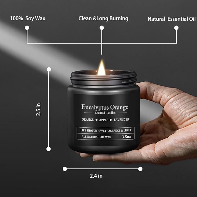 Manly Scented Candles for Men, 10 Pack Soy Candles for Home Scented, Aromatherapy Candle Set, Up to 250H Burning, Masculine Mens Candle Gift Set for Father Boyfriend Him Birthday Valentine's Day Gifts