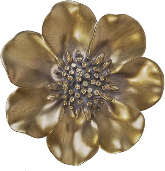 S-MANTIS Vintage Wall Sculpture,Antique Pediment,Hallway Wall Art,Hand Painted Flower Wall Decoration Accent Artworks for Indoor Kitchen Bedroom Living Room Office Outdoor Garden Patio (Bronze)