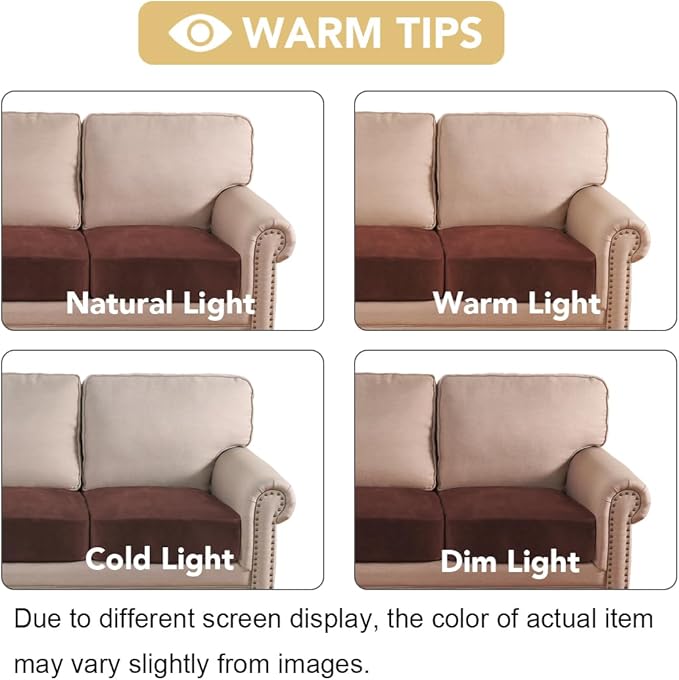 H.VERSAILTEX Velvet Stretch Couch Cushion Cover Plush Cushion Slipcover for Chair Loveseat Sofa Cushion Furniture Protector Seat Cushion Sofa Cover (2 Piece Large Sofa Cushion Covers, Burnt Brick)