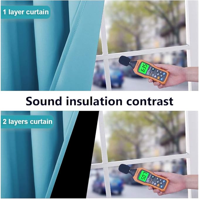 NICETOWN 100% Blackout Curtains with Black Liners, Thermal Insulated Full Blackout 2-Layer Lined Drapes, Energy Efficiency Window Draperies for Boy's Room (Teal Blue, 2 Panels, 52-inch W by 54-inch L)