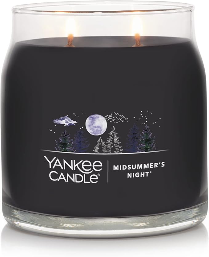 Yankee Candle MidSummer's Night Scented Signature 13oz Medium Jar 2-Wick Candle Over 35 Hours of Burn Time