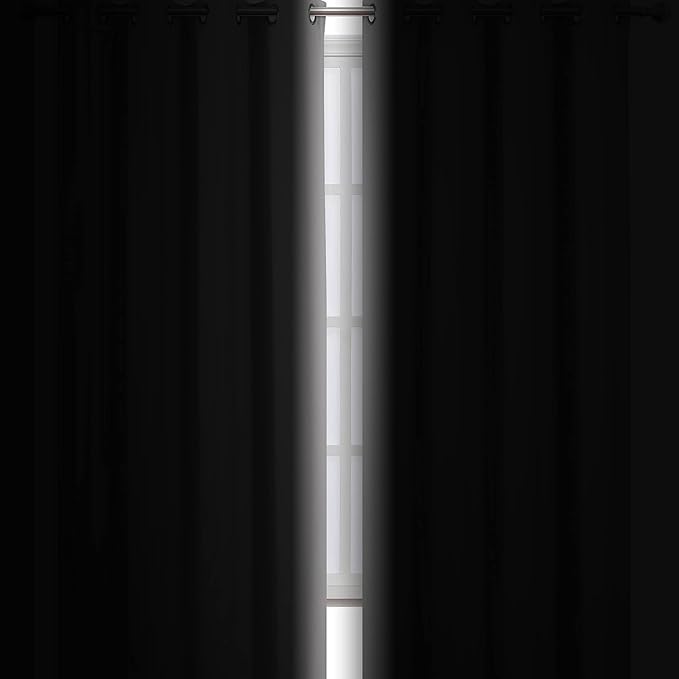 LEMOMO Light Grey Blackout Curtains 34 x 63 Inch Length/Set of 2 Curtain Panels/Thermal Insulated Room Darkening Blackout Curtains for Bedroom