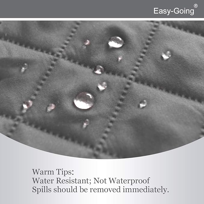 Easy-Going Reversible Couch Cover for 3 Cushion Couch Sofa Cover for Dogs Water Resistant Furniture Protector Cover with Foam Sticks Elastic Straps for Pet Cat (Sofa, Gray/Light Gray)