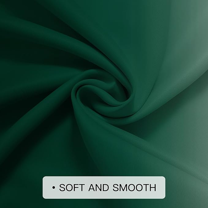 COSVIYA Curtains & Drapes Ombre Dark Green Curtains 54 inch Long 2 Panels Set, Grommet Room Darkening Light Blocking Insulated Thermal Gradient Window Panels for Bedroom/Living Room,52x54 inches
