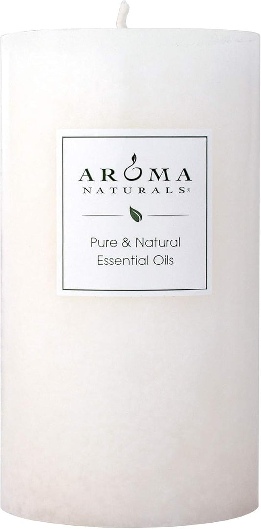 Aroma Naturals Holiday Essential Oil Vanilla & Peppermint Scented Pillar Candle, Cool Wish, 2.75 inch x 5 inch