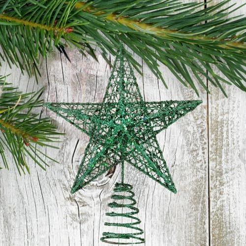 BinaryABC Iron Christmas Tree Star Topper,20cm Glittering Tree Topper - Image 6