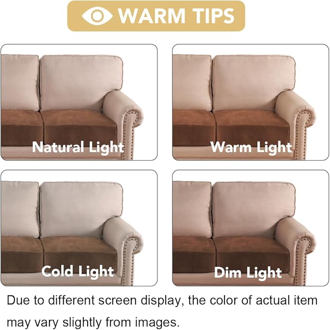 H.VERSAILTEX Velvet Stretch Couch Cushion Cover Plush Cushion Slipcover for Loveseat Cushion Furniture Protector Seat Cushion Sofa Cover (2 Piece Medium Sofa Cushion Covers, Caramel Cafe)